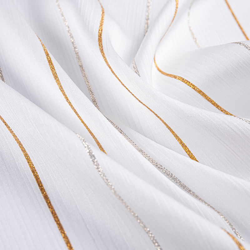 Saten Krep Altın Şerit Kumaş